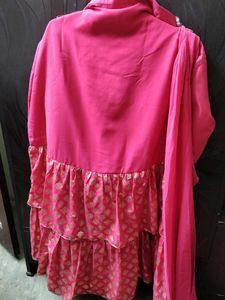 Pink Ruffle Trim Top