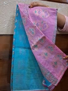 Pink Floral Saree