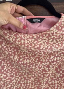 Brand New heavy Embroidered Pastel Pink Blouse