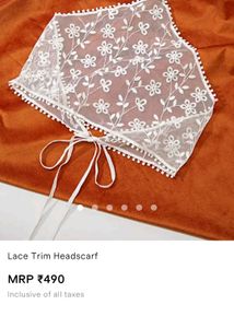 Pinterest Lace Trimmed Headscarf
