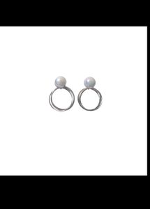 Pearl Hoop Earring, Drop Earring, Unique Earring