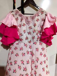 Floral Pink Anarkali Suit