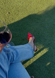 ZARA Red Patent Bow Heels (Brand New)