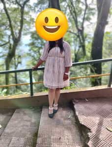 Striped Square Neck Dress