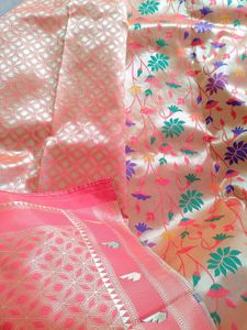 Banarasi Silk Katan Paithani Golden Saree♥️