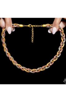 Brand new Tricolor Braided Necklace