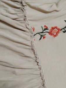 Denim Jeans And Casuals Beige Top