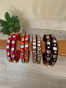 Handmade Thread Kundan Bangles