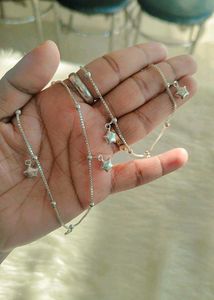 pure silver Star Charm Tone Ankle