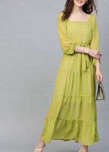 Lime Green Tiered Maxi Dress