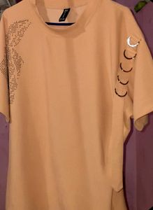 Peach Embellished Dolman Top