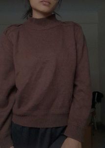 Shoulder Cut Sweater (Brown)