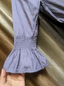 Grey Stylish Shirt Top Waist Free Size
