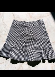 Black And White Check Skirt