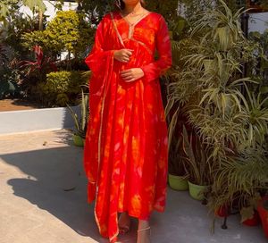 Vibrant Orange Anarkali Suit