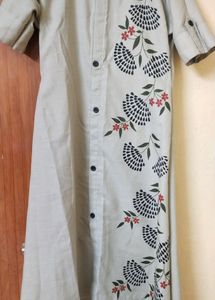 Off White A Line Kurti