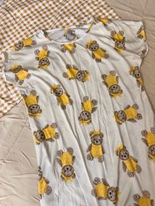 Cute Teddy Bear Print Dress