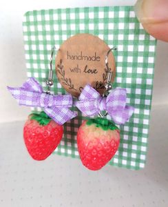 Strawberry Bow Earrings