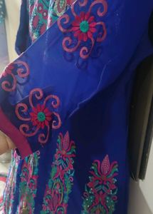 Elegant Blue Anarkali Suit With Dupatta