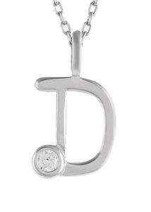 925 Real Silver &#34;D&#34; Alphabet Pendant