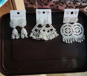 ✨SET OF 3✨Silver Jhumka Earring Se