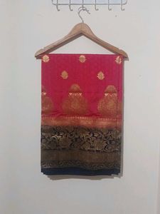 Elegant Pink Banarasi Saree