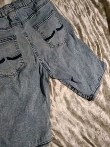 Light Blue Denim Bermuda Shorts