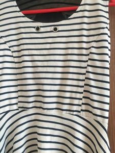 Striped Asymmetrical High-Low Tunic Top