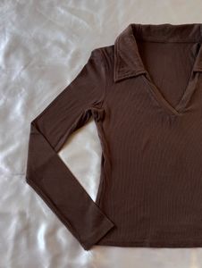 Savana Brown Full Sleeves Top