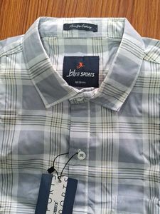 Men&#39;s Blue Sports Checkered Shirt