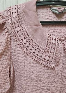 Pink Textured Blouse