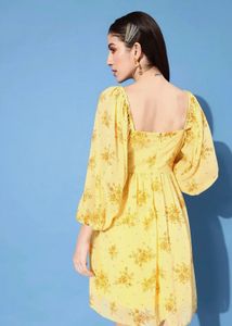 Floral Yellow Mini Dress