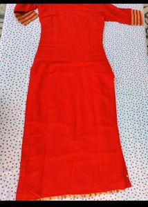 Red Embellished Kurta