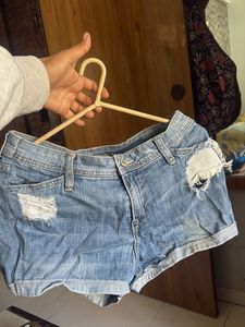 Ripped Denim Shorts