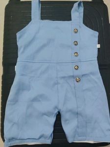 Cute Blue Button Romper