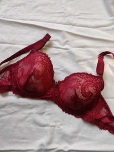 Gorgeous Maroon Lace Bra For Women