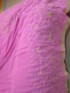 Pink Georgette Designer Saree