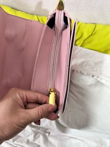 Korean Pink Top Handle Bag with Strap