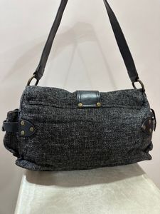 Vintage-Style Black Shoulder Bag