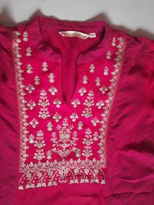 Pink Embroidered Kurti