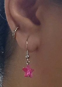 Handmade Pink Star Earrings
