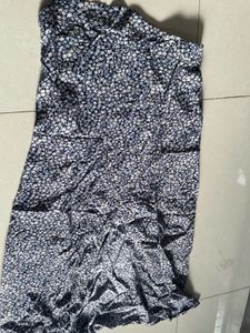 Slit Midi Length Floral Skirt
