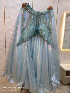 Elegant Blue Embellished Lehenga Choli