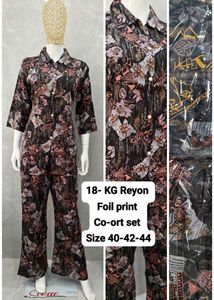 Rayon Foil Print Co-ord Set