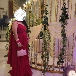 SALE! SALE! SALE! GEORGETTE LONG RED GOWN