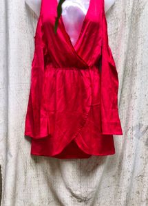 5248. Red Wrap Dress