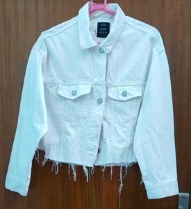 BERSHKA Ripped Denim Jacket