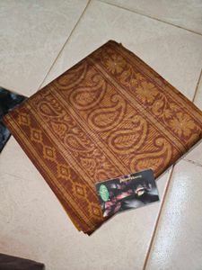 Brown Cotton Saree