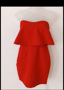 HOT RED RUFFLE BODYCON