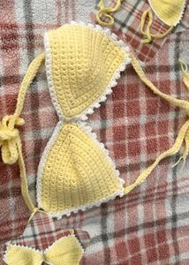 Yellow Crochet Bralette